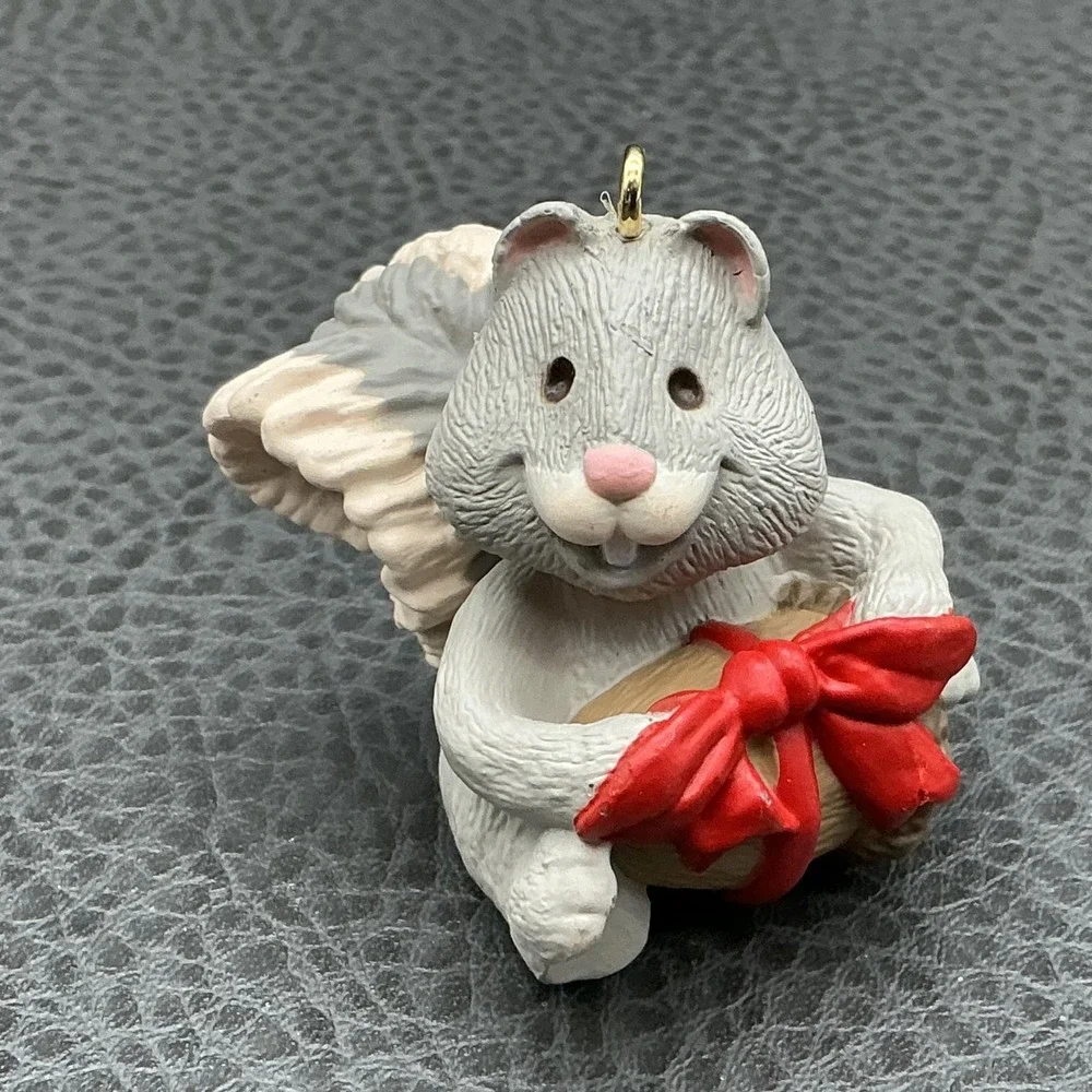Hallmark Keepsake Nutty Squirrel Gray Small Resin Christmas Ornament W Box